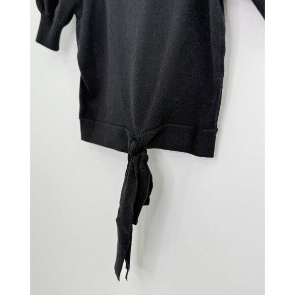 NWT Francesca's Blue Rain Black Pullover Sweater Tie Back Size Small Preppy - Picture 5 of 11